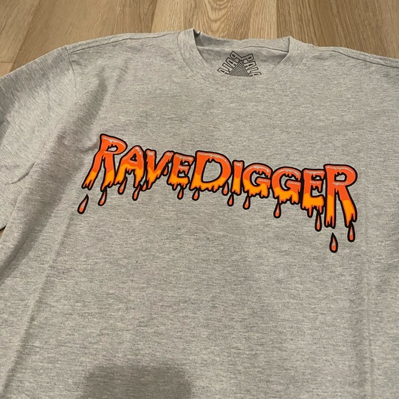 PALACE RAVEDIGGER LONGSLEEVE Shirt Gray Grey Marl Orange Flame Men’s Size Small - Picture 6 of 7